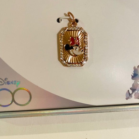 DISNEY Cubic Zirconia Enamel rose gold plated, Minnie Mouse Pendant Necklace,16" - Picture 13 of 14